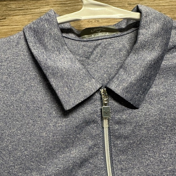 Callaway Blue Short Sleeve Golf ⛳️ Polo with Zipper - Picture 5 of 5